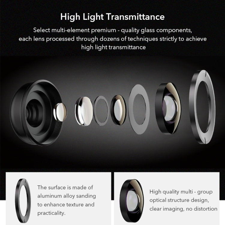 APEXEL APL-HB5 5 in 1 Wide Angle Macro Fisheye HD External Mobile Phone Lens(Set) - free shipping - PMC TechLife - Order now!