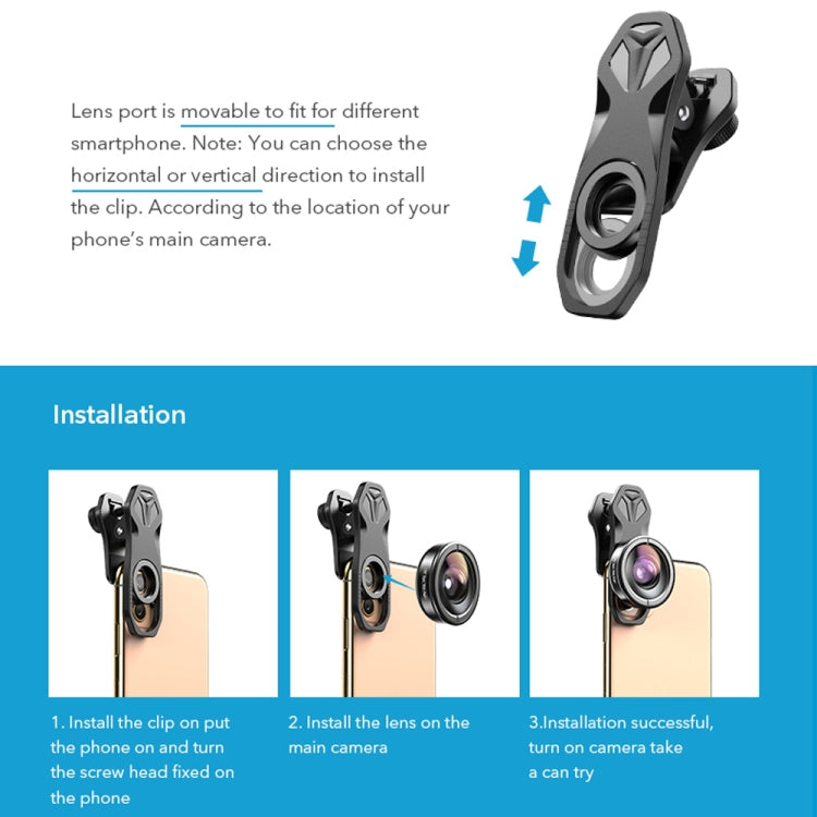 APEXEL APL-HB5 5 in 1 Wide Angle Macro Fisheye HD External Mobile Phone Lens(Set) - free shipping - PMC TechLife - Order now!