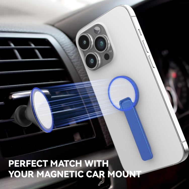 Aluminum Alloy Mobile Phone Bracket Ultra-thin Rotating Back Stick Lollipop Mirror Bracket(Blue) - Desktop Holder by PMC TechLife | Online Shopping South Africa | PMC TechLife