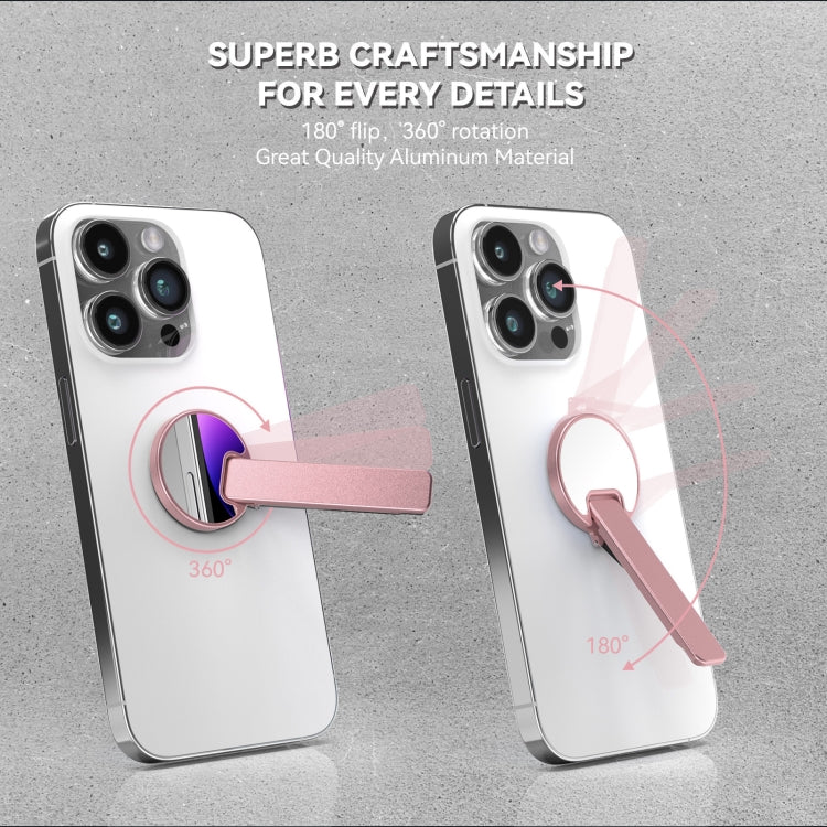 Aluminum Alloy Mobile Phone Bracket Ultra-thin Rotating Back Stick Lollipop Mirror Bracket(Pink) - free shipping - PMC TechLife - Order now!