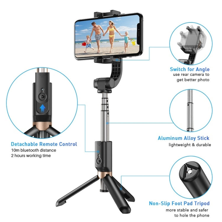 APEXEL APL-D6 Live Video Multifunctional Mobile Phone Gimbal Stabilizer Selfie Stick - free shipping - PMC Jewellery - Order now!