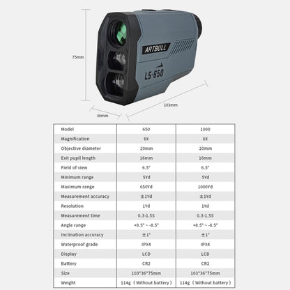 ARTBULL LS-650 Outdoor Golf Laser Rangefinder 650m Altimeter Telescope - free shipping - PMC Jewellery - Order now!