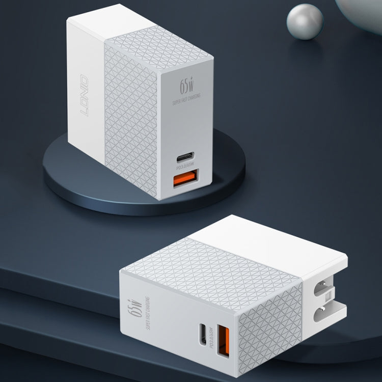 LDNIO A2620C 65W USB+Type-C/USB-C Port Dual Port Universal Phone Tablet Travel Charger(US Plug+Type-C to 8 Pin) - free shipping - PMC TechLife - Order now!