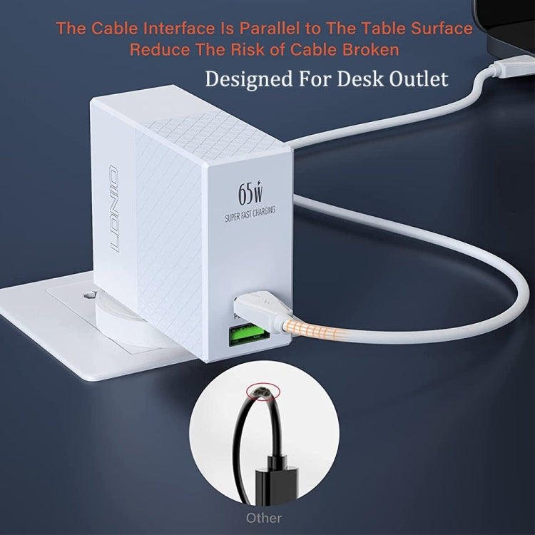 LDNIO A2620C 65W USB+Type-C/USB-C Port Dual Port Universal Phone Tablet Travel Charger(US Plug+Type-C to 8 Pin) - free shipping - PMC TechLife - Order now!