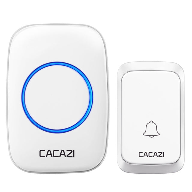 CACAZI A06-DC 1 To 1 Battery Type Smart Home Wireless Water-resistant Music Doorbell(White)