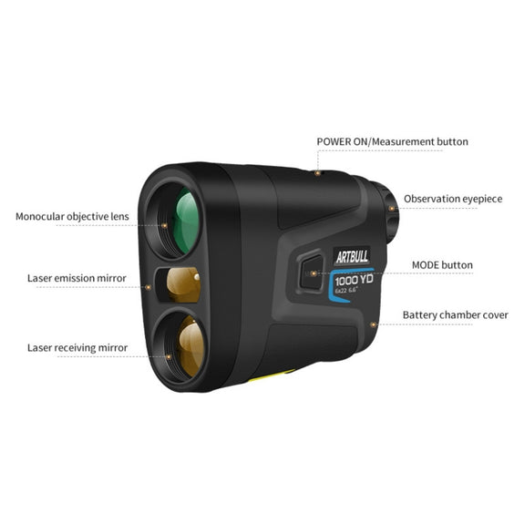ARTBULL 1000m Golf Laser Rangefinder Telescope Altimeter Speedometer