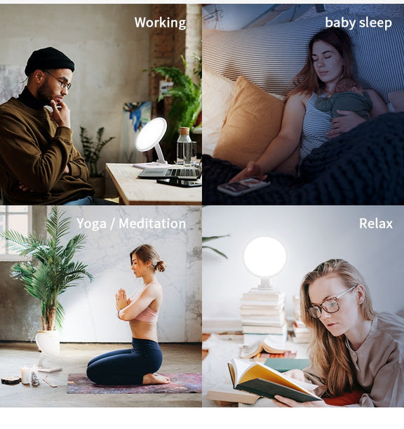 Wireless Charger SAD Therapy Light Intelligent Timing Emotional Physiotherapy Light(UK Plug)