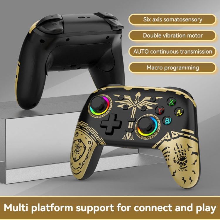 Wireless Bluetooth Somatosensory Vibration Gamepad for Nintendo Switch/Switch PRO, Color: Black Gold - Gamepads by PMC TechLife | Online Shopping South Africa | PMC TechLife
