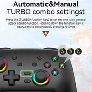 Wireless Bluetooth Somatosensory Vibration Gamepad for Nintendo Switch/Switch PRO, Color: Black Gold