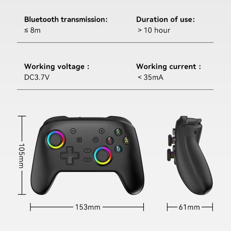 Wireless Bluetooth Somatosensory Vibration Gamepad for Nintendo Switch/Switch PRO, Color: Black Gold - Gamepads by PMC TechLife | Online Shopping South Africa | PMC TechLife