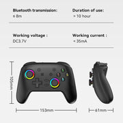 Wireless Bluetooth Somatosensory Vibration Gamepad for Nintendo Switch/Switch PRO, Color: Black Gold