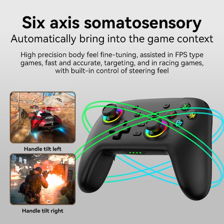 Wireless Bluetooth Somatosensory Vibration Gamepad for Nintendo Switch/Switch PRO, Color: Black Gold - Gamepads by PMC TechLife | Online Shopping South Africa | PMC TechLife