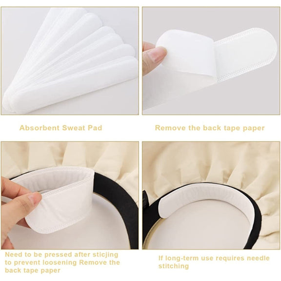 100pcs Disposable Hat Brim Stickers Shirt Collar Anti-dirty Sweat-absorbing Stickers(Black)