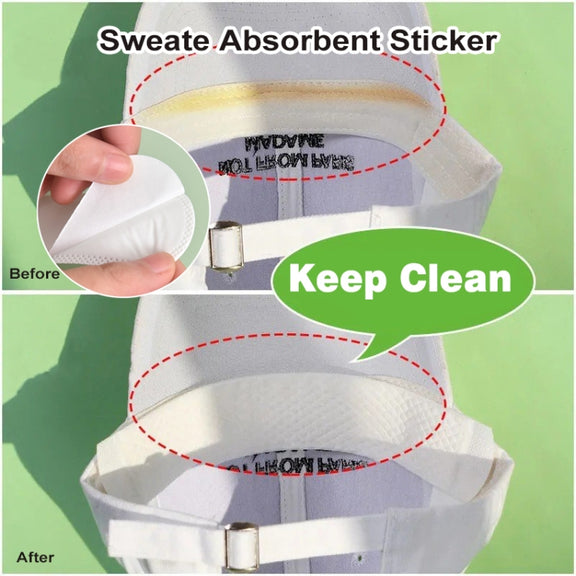 100pcs Disposable Hat Brim Stickers Shirt Collar Anti-dirty Sweat-absorbing Stickers(Black)