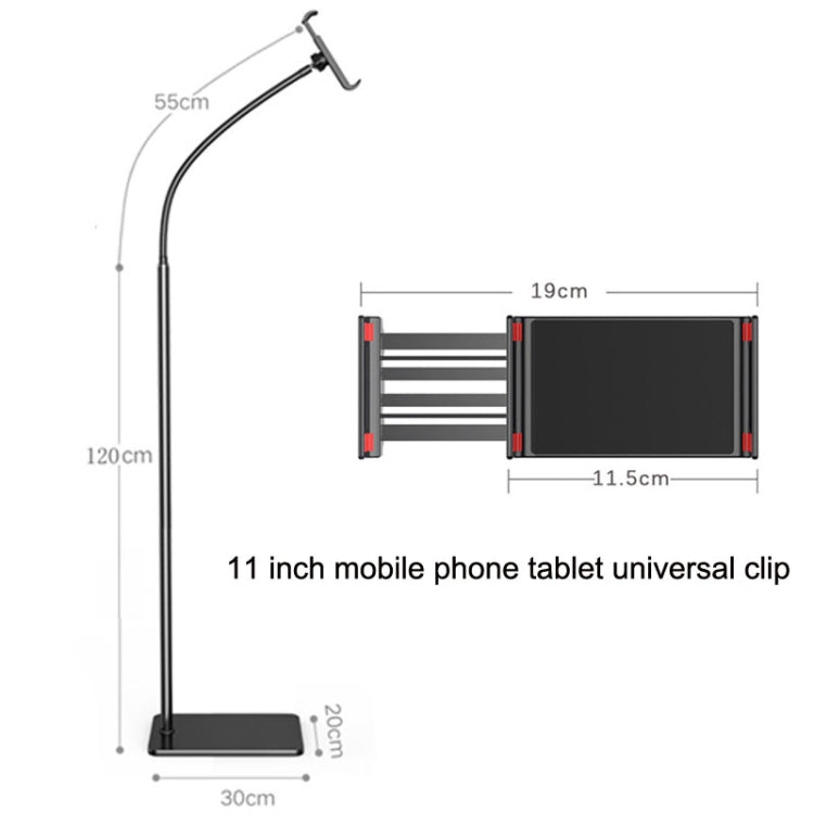 175cm Mobile Phone Tablet Live Broadcast Bedside Lifting Bracket Floor Model (Black) - Lazy Bracket by PMC TechLife | Online Shopping South Africa | PMC TechLife