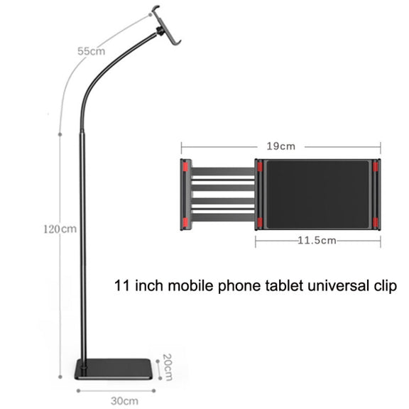 175cm Mobile Phone Tablet Live Broadcast Bedside Lifting Bracket Floor Model (Black)