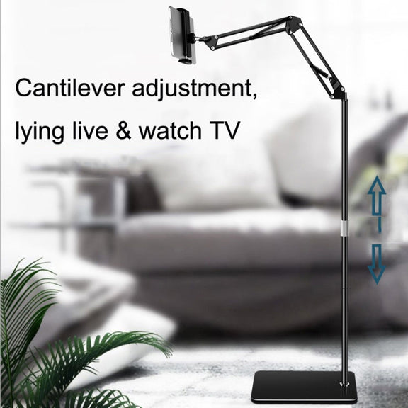 175cm Mobile Phone Tablet Live Broadcast Bedside Lifting Bracket Floor Model (Black)