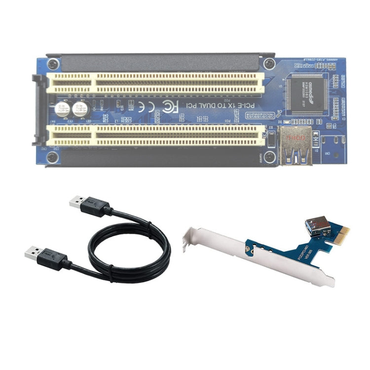 PCI-E 1X To Dual PCI Riser Card Extend Adapter Add Expansion Card For PC Computer - Add-on Cards by PMC TechLife | Online Shopping South Africa | PMC TechLife
