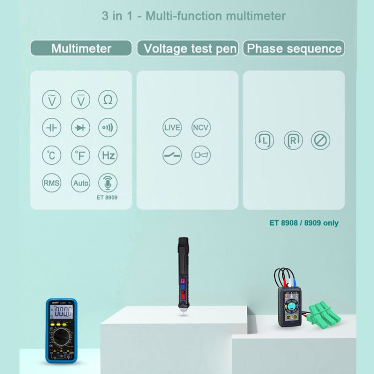 WinAPEX  ET8908  Digital Multimeter Voltage Test Pen Capacitance Meter Diode NVC Tester - free shipping - PMC Jewellery - Order now!