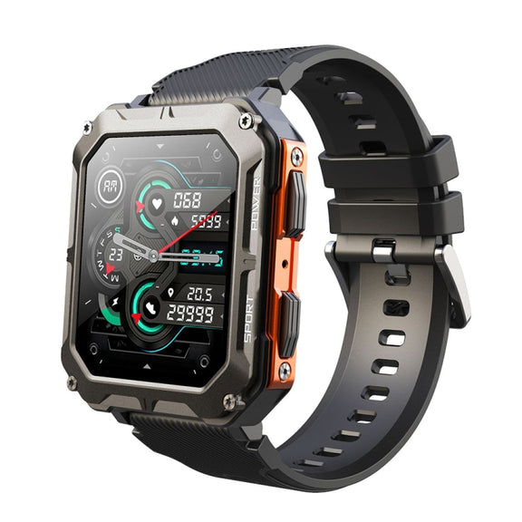 1.83 Inch IP68 Water-resistant Bluetooth Call Sports Smart Watch Outdoor Three-Proof Multifunctional Watch(Orange)