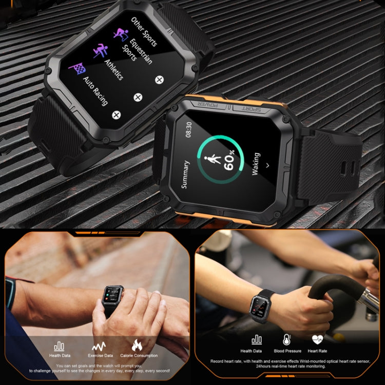 1.83 Inch IP68 Water-resistant Bluetooth Call Sports Smart Watch Outdoor Three-Proof Multifunctional Watch(Black)