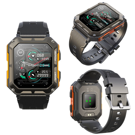 1.83 Inch IP68 Water-resistant Bluetooth Call Sports Smart Watch Outdoor Three-Proof Multifunctional Watch(Orange)