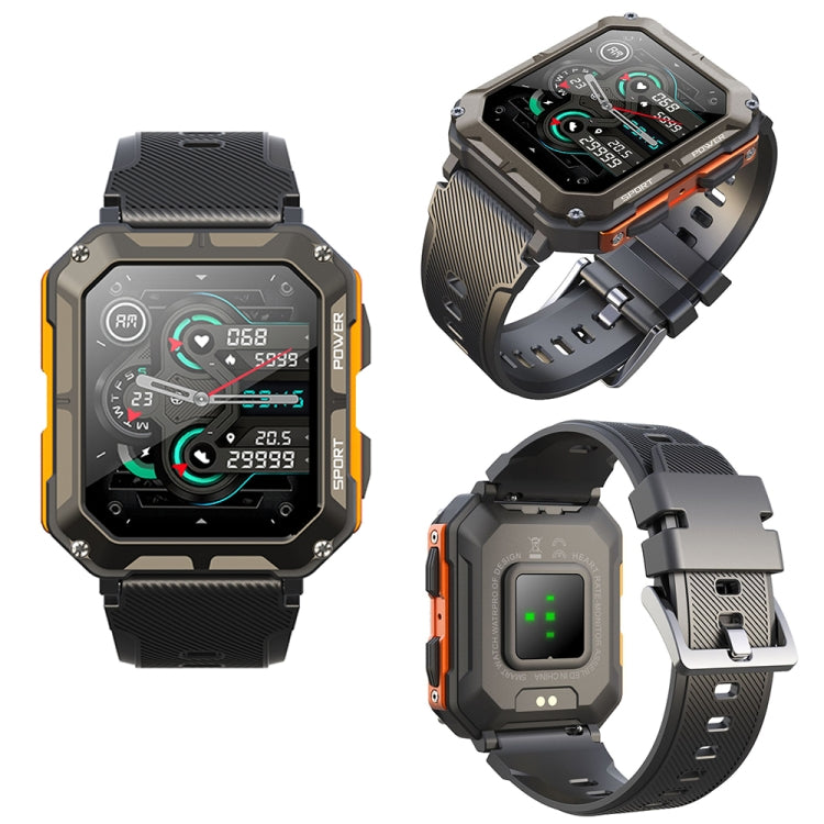 1.83 Inch IP68 Water-resistant Bluetooth Call Sports Smart Watch Outdoor Three-Proof Multifunctional Watch(Orange)