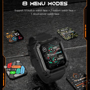 1.83 Inch IP68 Water-resistant Bluetooth Call Sports Smart Watch Outdoor Three-Proof Multifunctional Watch(Orange)