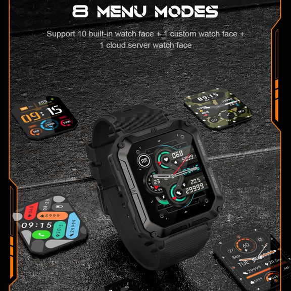 1.83 Inch IP68 Water-resistant Bluetooth Call Sports Smart Watch Outdoor Three-Proof Multifunctional Watch(Black)