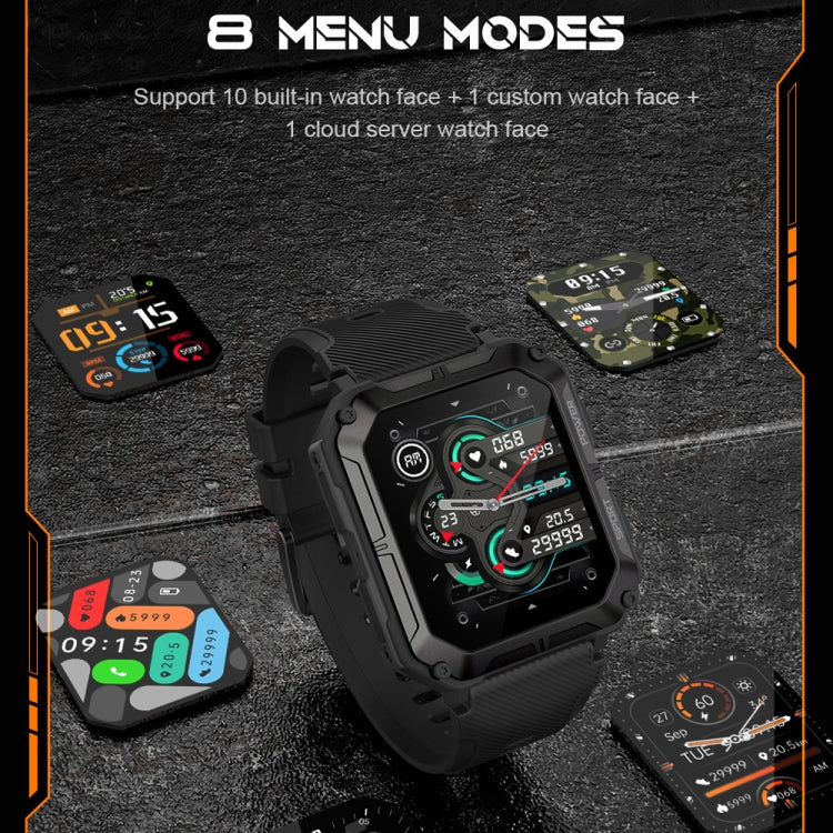 1.83 Inch IP68 Water-resistant Bluetooth Call Sports Smart Watch Outdoor Three-Proof Multifunctional Watch(Black)