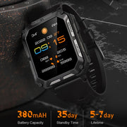 1.83 Inch IP68 Water-resistant Bluetooth Call Sports Smart Watch Outdoor Three-Proof Multifunctional Watch(Black)