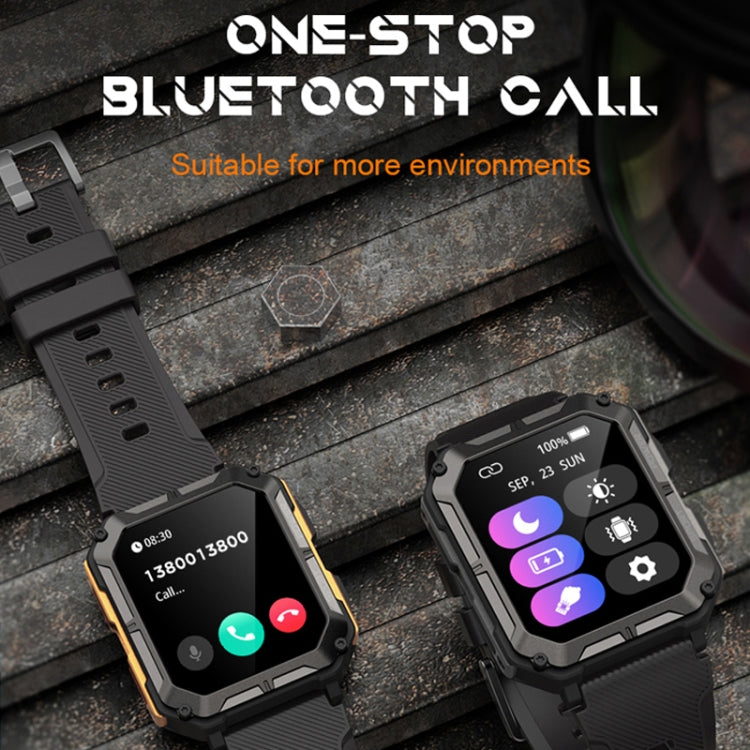 1.83 Inch IP68 Water-resistant Bluetooth Call Sports Smart Watch Outdoor Three-Proof Multifunctional Watch(Orange)