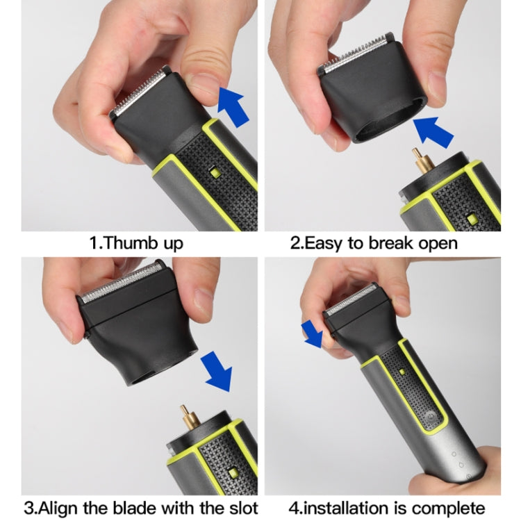 IPX5 Water-resistant Men Multi-Functional Barber 4 In 1 Shaver Nose Hair Set USB Charging Push