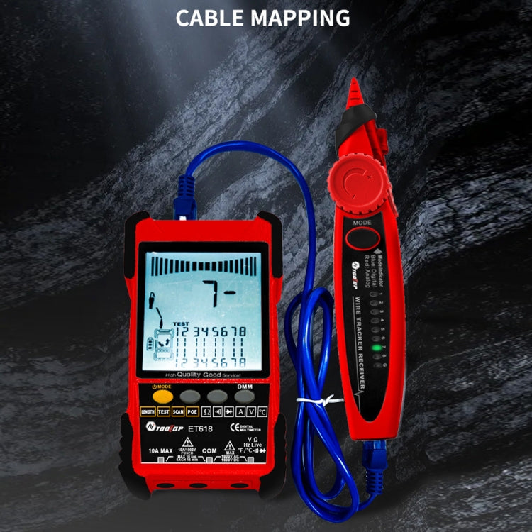 TOOLTOP 600m/1968ft Network Cable Length 2 in 1 Network Cable Finder Multimeter(7 pcs/set) - free shipping - PMC Jewellery - Order now!