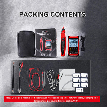 TOOLTOP 600m/1968ft Network Cable Length 2 in 1 Network Cable Finder Multimeter(7 pcs/set) - free shipping - PMC Jewellery - Order now!