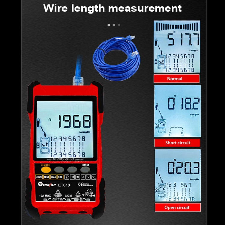 TOOLTOP 600m/1968ft Network Cable Length 2 in 1 Network Cable Finder Multimeter(7 pcs/set) - free shipping - PMC Jewellery - Order now!
