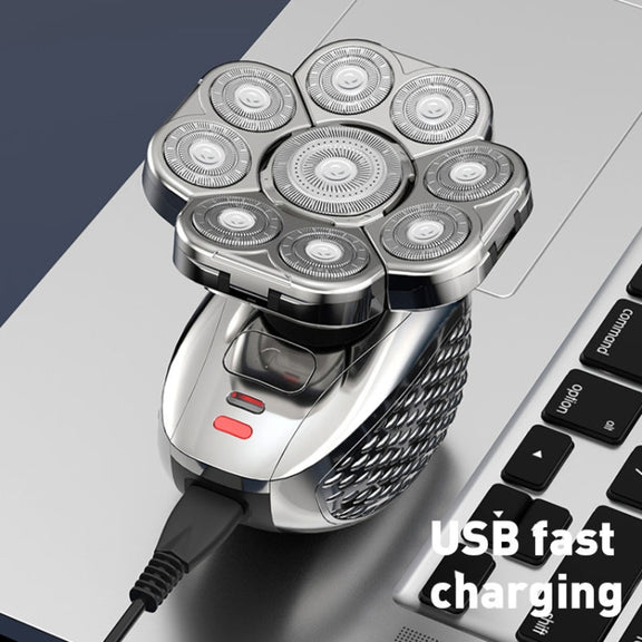 6 In 1 9 Knife Head Multifunctional USB Shaver Full Body Water Washing Shaver Men Hair Bald