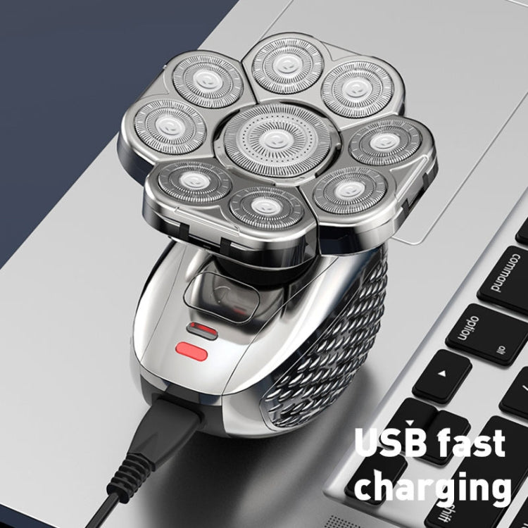 6 In 1 9 Knife Head Multifunctional USB Shaver Full Body Water Washing Shaver Men Hair Bald