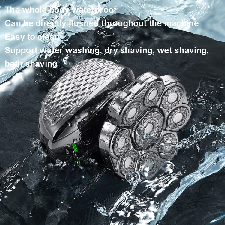 6 In 1 9 Knife Head Multifunctional USB Shaver Full Body Water Washing Shaver Men Hair Bald