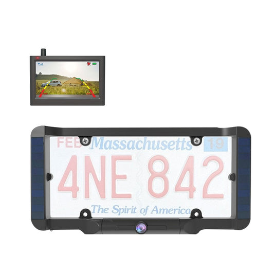 Solar Integrated License Plate Wireless Transmission Camera Reversing Display - free shipping - PMC Jewellery - Order now!