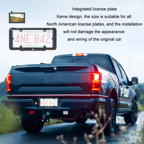 Solar Integrated License Plate Wireless Transmission Camera Reversing Display