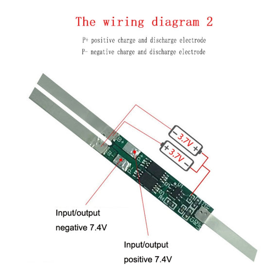 5pcs 7.4V Plus Nickel Long Strip Lithium Battery Protection Board 6A Overcurrent Battery Protection Board(As Show)