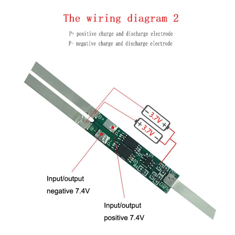 5pcs 7.4V Plus Nickel Long Strip Lithium Battery Protection Board 6A Overcurrent Battery Protection Board(As Show)