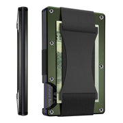 Credit Card Holder Wallets RFID Blocking Slim Metal Card Clip, Color: Army Green