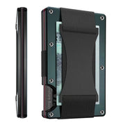 Credit Card Holder Wallets RFID Blocking Slim Metal Card Clip, Color: Dark Green