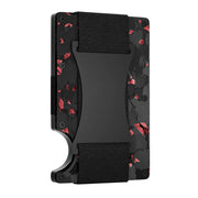 Credit Card Holder Wallets RFID Blocking Slim Metal Card Clip, Color: Red Forging Carbon