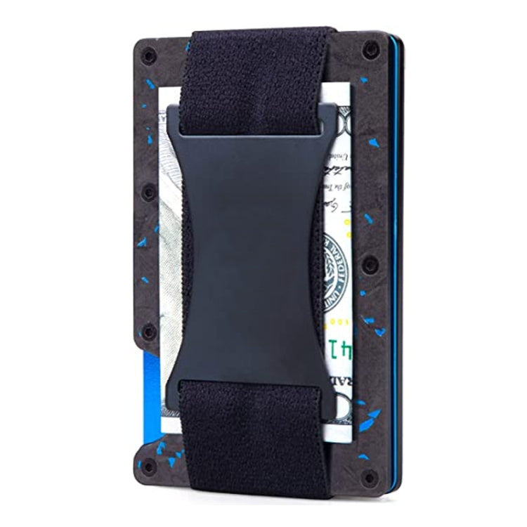 Credit Card Holder Wallets RFID Blocking Slim Metal Card Clip, Color: Blue Forging Carbon - Antimagnetic RFID Package by PMC TechLife | Online Shopping South Africa | PMC TechLife | Buy Now Pay Later Mobicred
