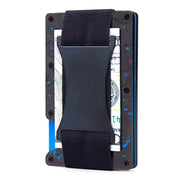 Credit Card Holder Wallets RFID Blocking Slim Metal Card Clip, Color: Blue Forging Carbon