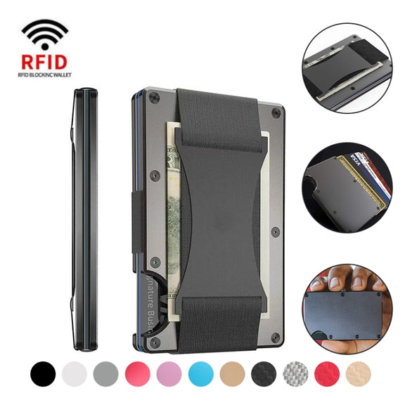 Credit Card Holder Wallets RFID Blocking Slim Metal Card Clip, Color: Fluorescent Green