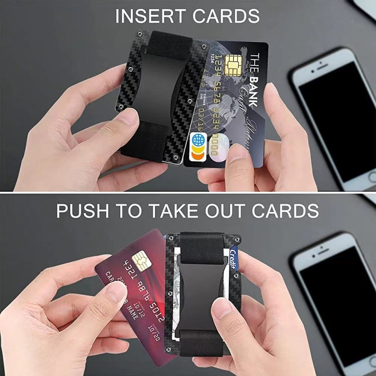 Credit Card Holder Wallets RFID Blocking Slim Metal Card Clip, Color: Real Carbon Fiber (Matte) - free shipping - PMC Jewellery - Order now!